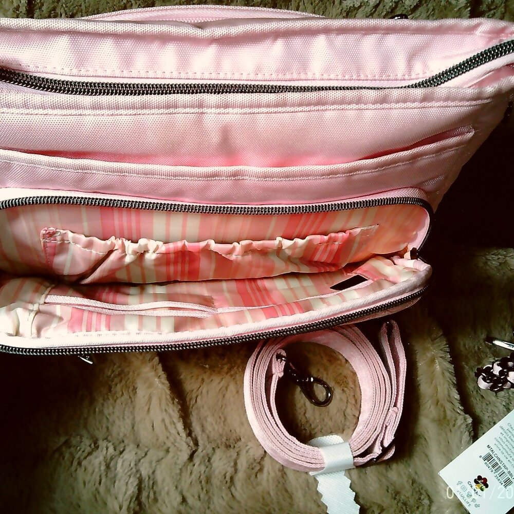 Lug Shimmy LE Ultra X Medium Crossbody in Bubble Pink w/matching ML Chain Strap - Picture 6 of 13